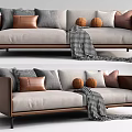 Modern Double Sofa Multi-Person Sofa Three-Person Sofa 3d model