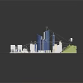 Cartoon City Scene With Colorful Buildings Green Parks And Urban Landscape Details