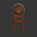 Wooden Barrel Furniture with Stand and Striped Design on Support Structure