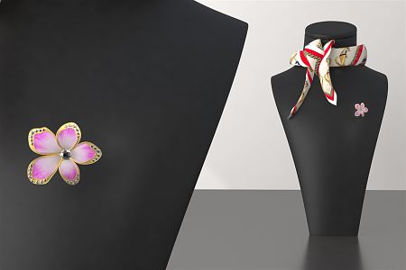 Modern Brooch Peach Blossom Brooch 3d model