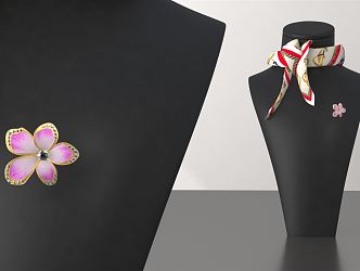 Modern Brooch Peach Blossom Brooch 3d model