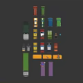 Colorful Toy Cars Collection Including Trucks School Buses And Small Vehicles