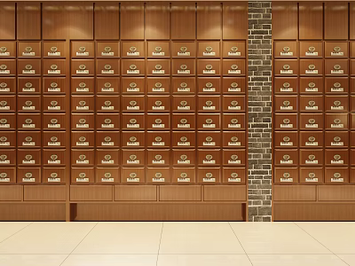 Wooden Display Cabinets and Shelves for Storage with Modern Design and Multiple Drawers 3d model