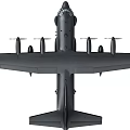 Two Black Commercial Passenger Aircraft With Multiple Propellers And Modern Design 3d model