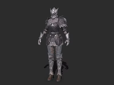 Game Movie Character Armored Warrior With Detailed Medieval Helmet And Full Body Armor 3d model