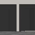 Modern Black Interior Doors With Closed And Open Design Features 3d model