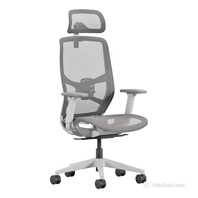 Ergonomic Modern Mesh Office Chair With Adjustable Headrest And Supportive Armrests 3d model