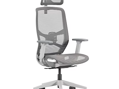 Ergonomic Modern Mesh Office Chair With Adjustable Headrest And Supportive Armrests 3d model
