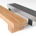Contemporary Wooden And Metal Landscape Benches With Sleek Design For Outdoor Parks