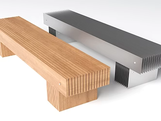 Modern Stainless Steel Seat Landscape Seat Log Bench Modern Park Landscape Chair Outdoor Seat Public Seat 3d model