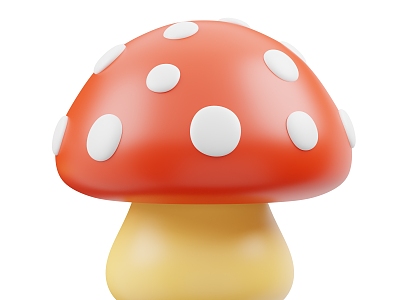 mushroom red mushroom poisonous mushroom plant cartoon mushroom anime mushroom cute mushroom 3d model