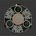 Artistic Decorative Ornamental Piece with Spiral Design Green White Yellow for Home Tabletop Decor