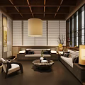 New Chinese Reception Room New Chinese Sofa Tea Table Middle Ancient Style Reception Room Meeting Area Middle Ancient Style Rest Area Negotiation Room 3d model