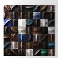 Modern Artistic Wall Decor With Woven Textured Multicolor Geometric Square Patterns 3d model