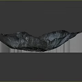 Realistic Volcanic Crater Terrain 3D Model Displaying Steep Edges And Snow Covered Surface