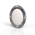Oval Decorative Frame With Ornate Border Vintage Style Bronze Gold Accents White Background