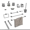 Modern Bathroom Accessories Set With Soap Dispenser Toothbrush Holder Soap Dish And Towel Ring