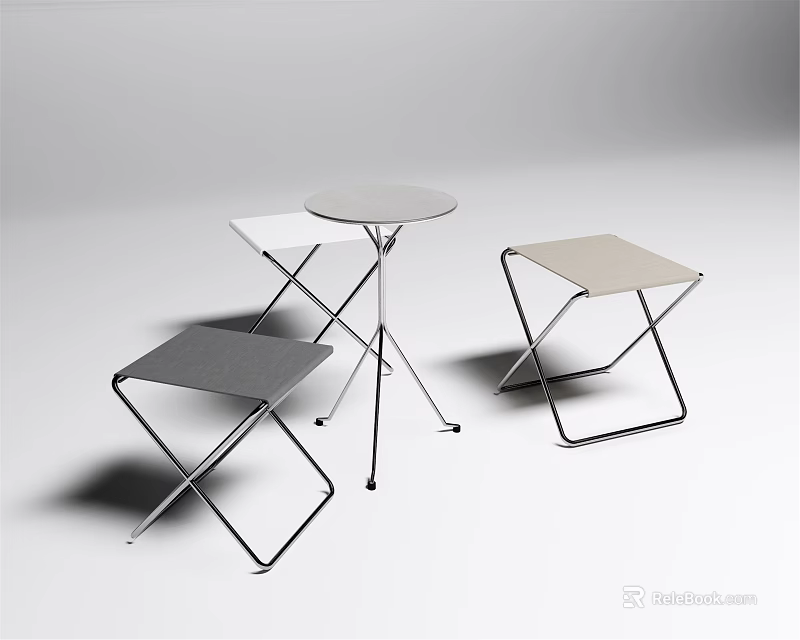 Folding Outdoor Tables With Metal Frame Various Colors And Modern Design 3d model 