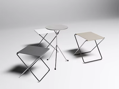 Folding Outdoor Tables With Metal Frame Various Colors And Modern Design 3d model