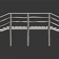 Rustic Wooden Bridge With Weathered Railings Planks And Support Posts