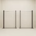 Modern Clothing Store Interior With Minimalist Design Metal Racks And Large Mirror