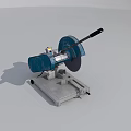 Industrial Bench Cutting Machine With Blue Grinding Wheel Black Handle And Metal Base