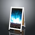 A Frame Sign Displaying Concert Scene With Crowd And Stage Lights 3d model