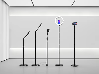 Modern Microphone Vertical Microphone Mobile Phone Stand Live Broadcast Live Broadcast Machine Mobile Phone Stand 3d model