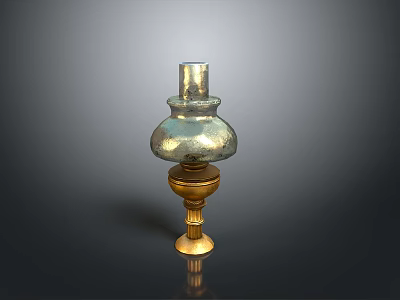 Elegant Vintage Lighting Combination With Glass Shade And Gold Base Stand 3d model