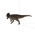 Realistic 3D Dinosaur Model With Striped Body And Running Posture 3d model