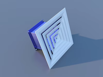White And Blue Foldable Storage Box With Multi Layer Design For Household Organization 3d model