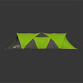 Green and Gray Outdoor Camping Tent with Support Poles and Stakes for Camping Trips