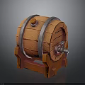 Wooden Barrel With Metal Hoops Spigot And Stand Vintage Decorative Design