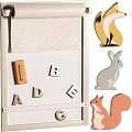 Kids Decor Items With Alphabet Blocks Deer Head Colored Pencils Animal Toys Storybooks And Guitar