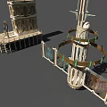 Architectural Models Featuring Tower Platform With Ornate Columns And Transparent Elements