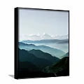 Scenic Landscape Painting With Snow Capped Mountains And Layered Valleys In Soft Light