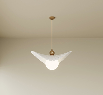 Cream wind chandelier small chandelier 3d model