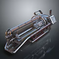 Futuristic Sci Fi Weapon With Metallic Mechanical Structure Barrel And Intricate Design