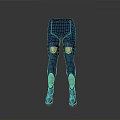 Blue Fit Pants With Yellow Knee Pads For Active Outdoor Use
