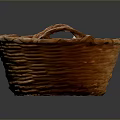 Adorable Small Animal Resting In Woven Brown Basket On Black Background