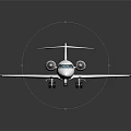 White City Jet Aircraft With Red Stripe And Twin Engines Design