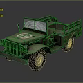 Vintage Military Truck With Open Cargo Bed Metal Rails And Classic Grille Design