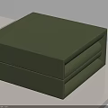 Green and Brown Stackable Fabric Boxes on White Shelf for Home Organizing 3d model