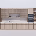 Modern Light Wood Kitchen Cabinets With Countertop And Open Shelves
