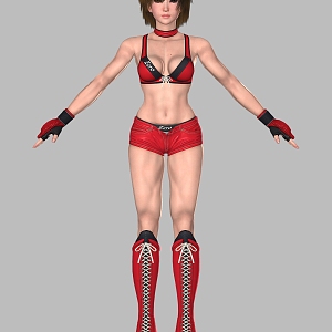 Realistic Sexy Beauty Realistic Sexy Beauty Women Short Hair Characters Girls Gloves Athletes 3d model