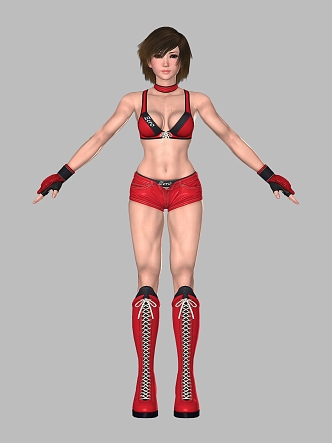 Realistic Sexy Beauty Realistic Sexy Beauty Women Short Hair Characters Girls Gloves Athletes 3d model