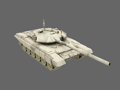Modern Military Tank 3D Model With Gun Barrel Tracks And Turret 3d model