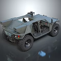 Armored Military Utility Vehicle With Off Road Tires And Roof Equipment