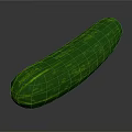 Fresh Green Cucumber Vegetable with Smooth Skin and Striped Pattern on Gray Background