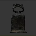 Vintage Metallic Musical Instrument Bell Shaped With Intricate Decorative Top And Smooth Base Design